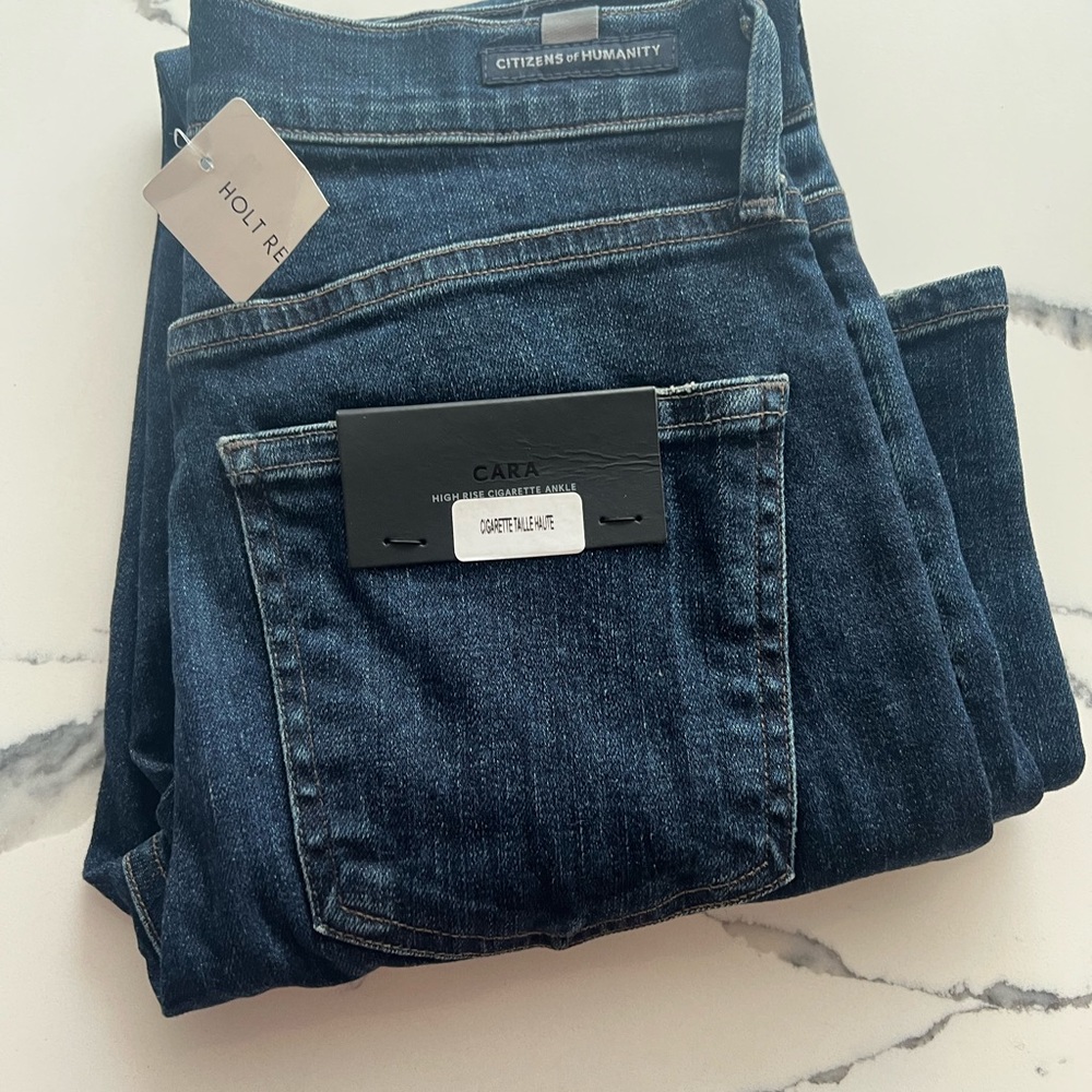 BNWT, Citizens of Humanity, Cara high rise cigarette ankle pant, dark denim, 25